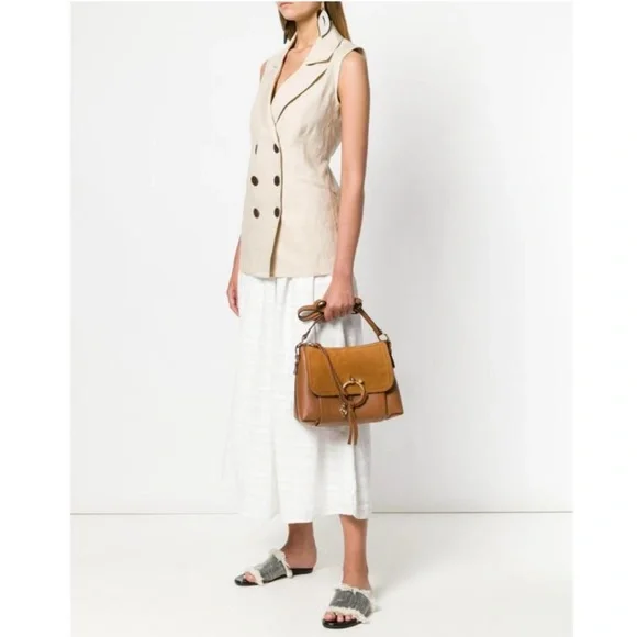 SEE BY CHLOE Joan Shoulder Bag Leather Suede Shoulder Crossbody Strap O-Ring